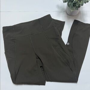 Lululemon Time To Sweat Crop *23" Dark Olive Size 4